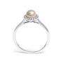 5mm Cultured Freshwater Pearl and Diamond Halo Ring in 10K White Gold, photo 6