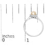 5mm Cultured Freshwater Pearl and Diamond Halo Ring in 10K White Gold, photo 7