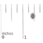 1/4 Ct. T.W. Diamond and Blue Purple Tanzanite Sunburst Halo Stud Earrings in 14K Yellow Gold, photo 5