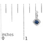 Blue Sapphire and Diamond Halo Cushion-Shaped Drop Earrings in 10K White Gold, photo 5