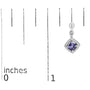 Blue Purple Tanzanite and Diamond Halo Cushion-Shaped Drop Earrings in 10K White Gold, photo 5