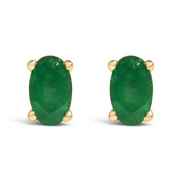 Oval-Cut Gemstone Birthstone 5x3 mm Stud Earrings in 14K Gold, photo 1