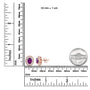 3/8 Ct. T.W. 7x5mm Oval-Cut Garnet and Round Diamond Halo Stud Earrings in 14K Rose Gold, photo 6