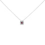 1/3 Ct. T.W. Red Ruby and Diamond Halo Pendant Necklace in 14K White Gold, photo 1