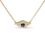 Collar con colgante de mal de ojo con zafiro azul y detalle de diamante en oro amarillo de 10K, foto 2