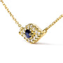 Collar con colgante de mal de ojo con zafiro azul y detalle de diamante en oro amarillo de 10K, foto 4