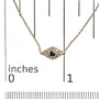Collar con colgante de mal de ojo con zafiro azul y detalle de diamante en oro amarillo de 10K, foto 5