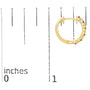 Alternating Diamond and Red Ruby Huggy Hoop Earrings in 10K Gold, photo 9