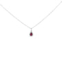 6x4 Pear Red Ruby and Diamond Halo Pendant Necklace in 14K White Gold, photo 1