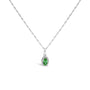 5x3mm Gemstone and Diamond Accent Halo Oval Shape Pendant Necklace in 10K White Gold, photo 8