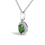 5x3mm Gemstone and Diamond Accent Halo Oval Shape Pendant Necklace in 10K White Gold, photo 16