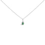 Collar con colgante de halo en forma de pera con gema de 5x3mm y detalle de diamante en oro blanco de 10K, foto 4