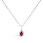 5x3mm Gemstone and Diamond Accent Halo Oval Shape Pendant Necklace in 10K White Gold, photo 3