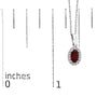 5x3mm Gemstone and Diamond Accent Halo Oval Shape Pendant Necklace in 10K White Gold, photo 19