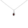 Collar con colgante de halo en forma de pera con gema de 5x3mm y detalle de diamante en oro blanco de 10K, foto 3