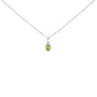 5x3mm Gemstone and Diamond Accent Halo Oval Shape Pendant Necklace in 10K White Gold, photo 2