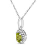 5x3mm Gemstone and Diamond Accent Halo Oval Shape Pendant Necklace in 10K White Gold, photo 14