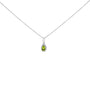 Collar con colgante de halo en forma de pera con gema de 5x3mm y detalle de diamante en oro blanco de 10K, foto 2