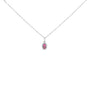 5x3mm Gemstone and Diamond Accent Halo Oval Shape Pendant Necklace in 10K White Gold, photo 1