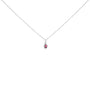 Collar con colgante de halo en forma de pera con gema de 5x3mm y detalle de diamante en oro blanco de 10K, foto 1