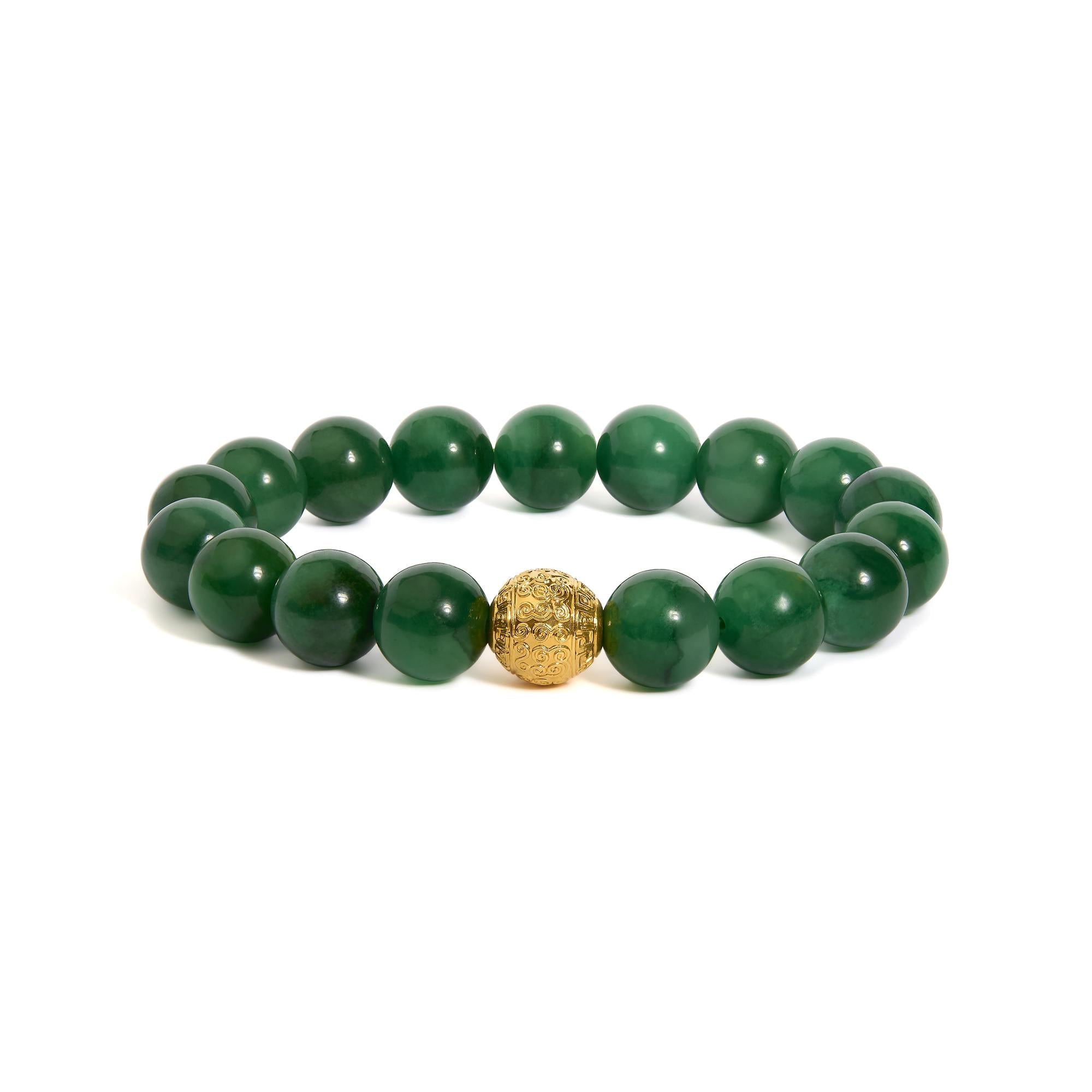 Aventurine Beaded Charm Bracelet in 18K Yellow Gold, photo 1