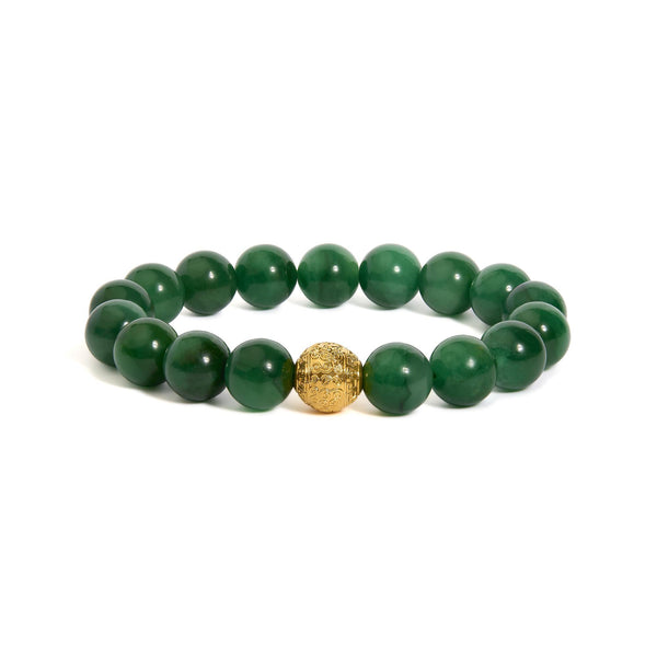 Aventurine Beaded Charm Bracelet in 18K Yellow Gold, photo 1