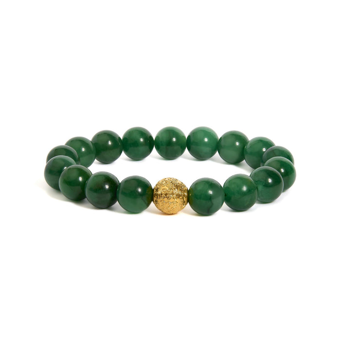 Aventurine Beaded Charm Bracelet in 18K Yellow Gold, photo 1