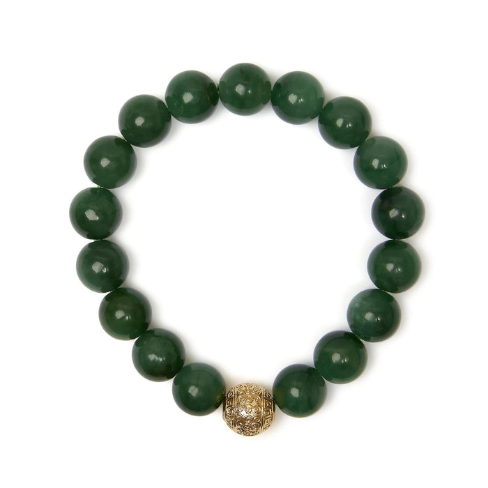 Aventurine Beaded Charm Bracelet in 18K Yellow Gold, photo 4