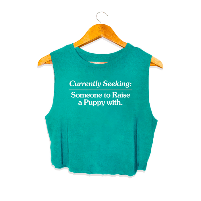 Currently Seeking Crop Top in deep teal