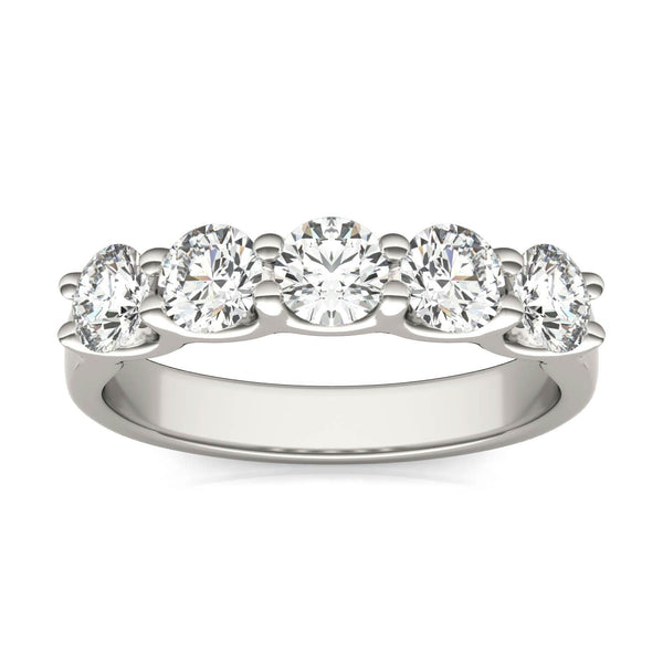 1 1/4 CTW Lab-Grown Diamond Five Stone Band in 14K Gold, photo 2