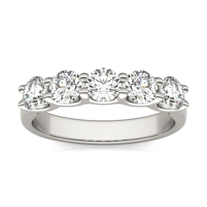 1 1/4 CTW Lab-Grown Diamond Five Stone Band in 14K Gold, photo 2