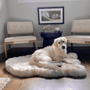 PupRug Curve Faux Fur Orthopedic Dog Bed, White with Brown Accents, photo 2