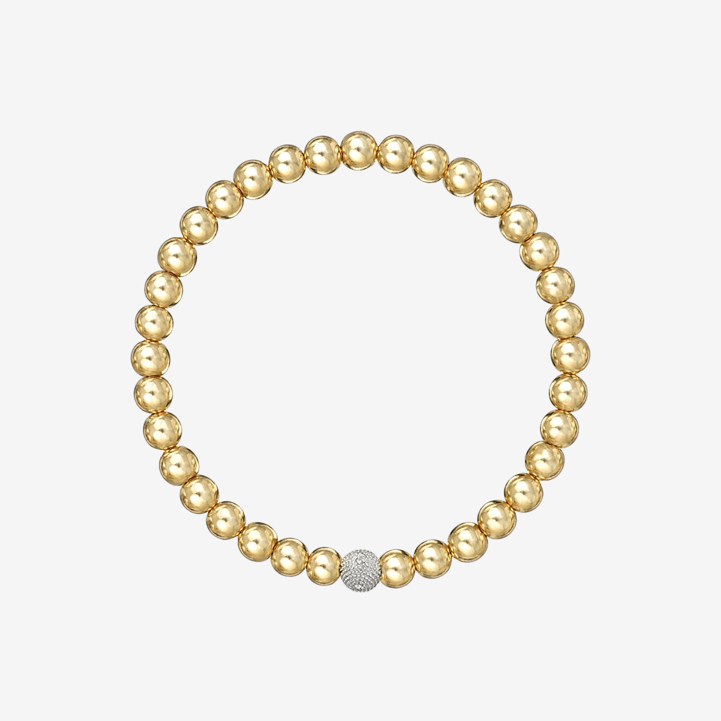 Pulsera de cuentas de 5mm con cuenta de diamantes, foto 1