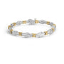 2 Ct. T.W. Channel-Set Baguette-Diamond Weave and X Spiral Link Bracelet in 10K Two-Tone Gold, photo 1