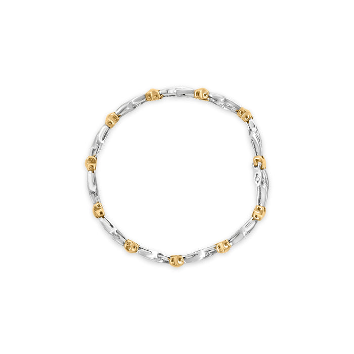 2 Ct. T.W. Channel-Set Baguette-Diamond Weave and X Spiral Link Bracelet in 10K Two-Tone Gold, photo 4