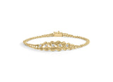 Pulsera estilo cadena de cuerda con tejido de canasta y diamantes redondos de 1/4 ct. p.t. en oro amarillo de 10K