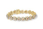 Pulsera de eslabones de halo y racimo floral con diamantes champán de 8 ct. p.t. en oro amarillo de 14K, foto 1