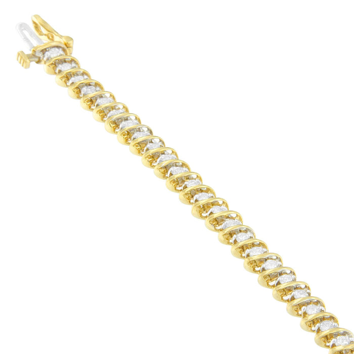 2 Ct. T.W. Round-Cut Diamond Spiral Link Bracelet in 18K Yellow Gold, photo 2