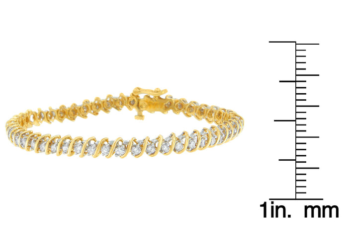 2 Ct. T.W. Round-Cut Diamond Spiral Link Bracelet in 18K Yellow Gold, photo 4