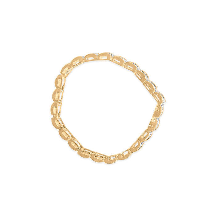 Pulsera de eslabones con diamantes redondos de 5 ct. p.t. en oro amarillo de 10K, foto 4
