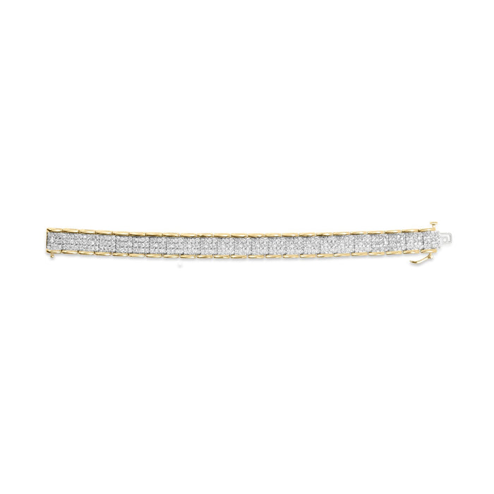 Pulsera de eslabones con diamantes redondos de 5 ct. p.t. en oro amarillo de 10K, foto 5