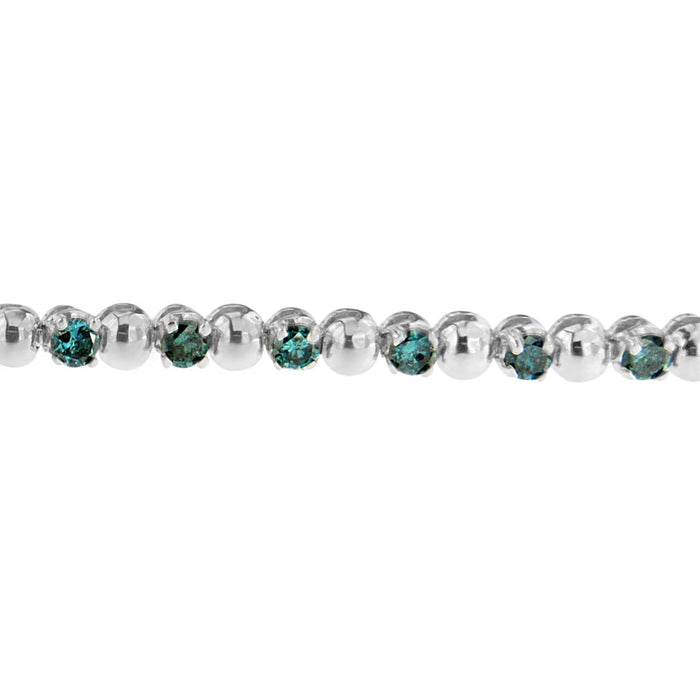 3 Ct. T.W. Round-Cut Blue Diamonds Bracelet in 14K White Gold, photo 3