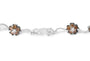 4 Ct. T.W. White and Treated Champagne Diamond Floral Cluster and Station Link Bracelet in 10K White Gold, photo 2