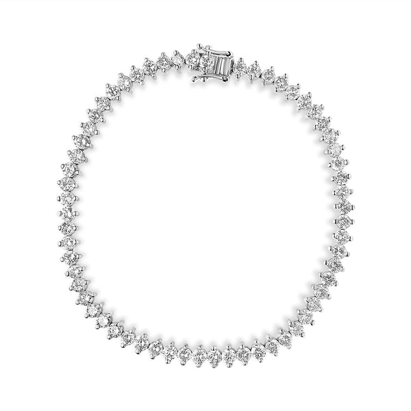 5 1/2 Ct. T.W. Round Diamond 2-Prong Tennis Bracelet in 14K White Gold, photo 1
