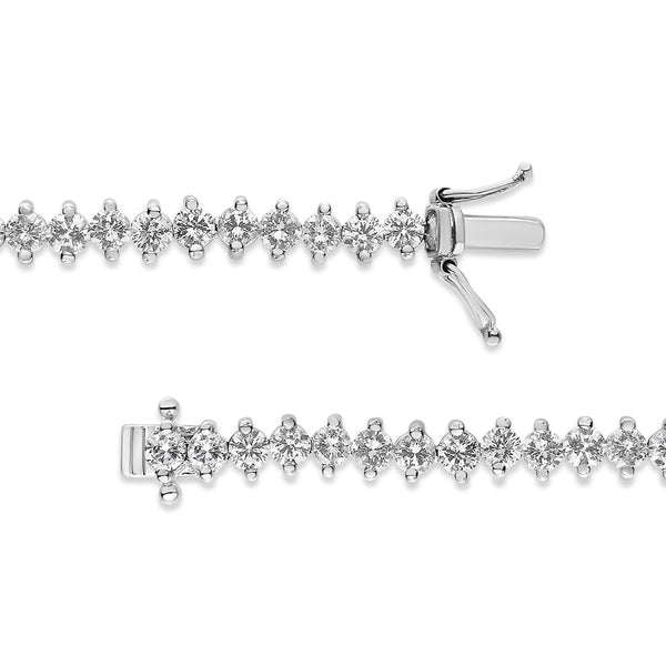 5 1/2 Ct. T.W. Round Diamond 2-Prong Tennis Bracelet in 14K White Gold, photo 2