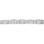 5 Ct. T.W. Princess-Cut Diamond Invisible-Set Alternating Size D Shaped Links Tennis Bracelet in 14K White Gold, photo 4