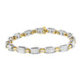 3 Ct. T.W. Princess and Baguette-Cut Diamond Link Bracelet in 14K Two-Tone Gold, photo 1