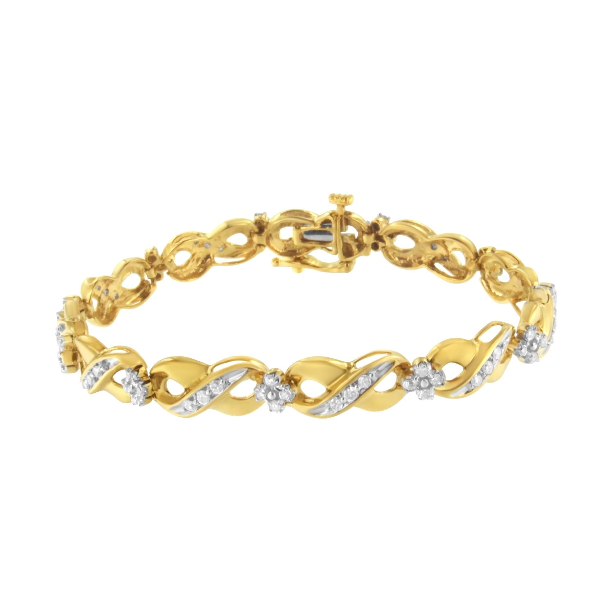 1 Ct. T.W. Round-Cut Diamond Infinite Love Bracelet in 10K Yellow Gold, photo 1