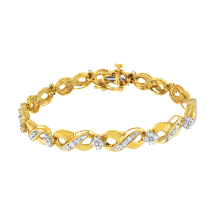 1 Ct. T.W. Round-Cut Diamond Infinite Love Bracelet in 10K Yellow Gold, photo 2