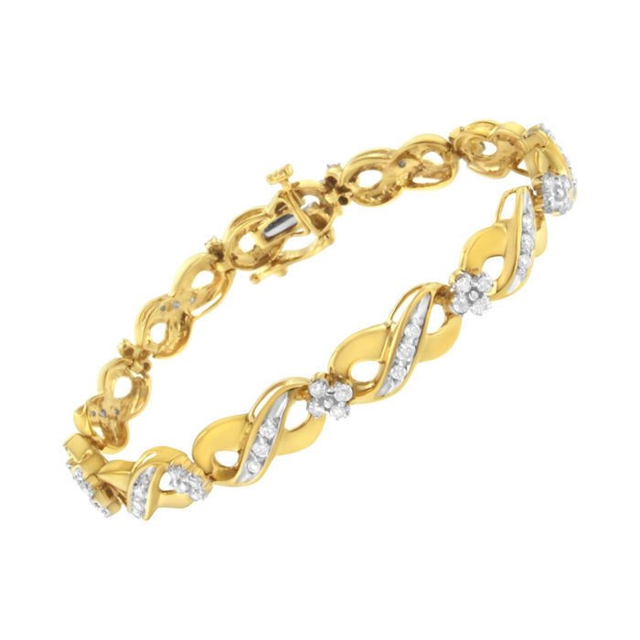 1 Ct. T.W. Round-Cut Diamond Infinite Love Bracelet in 10K Yellow Gold, photo 3